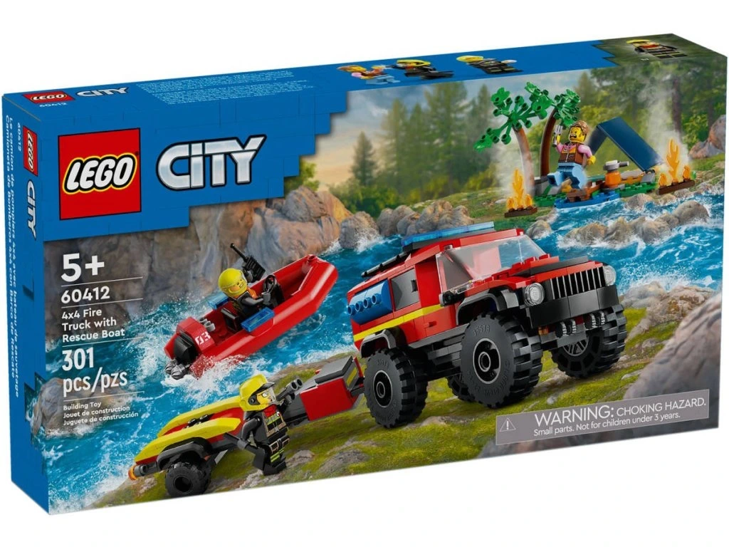 LEGO® City 60412 Auto hasičský vůz 4x4 a záchranný člun