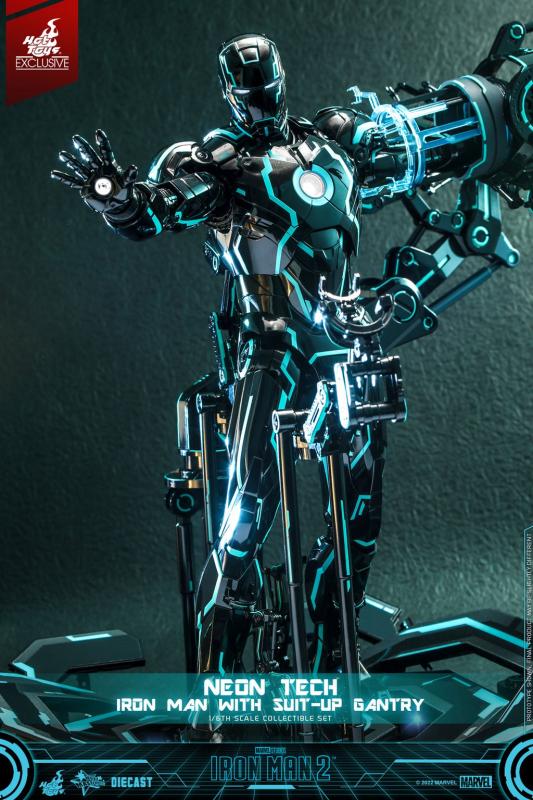 Marvel: Neon Tech Iron Man with Suit-Up Gantry