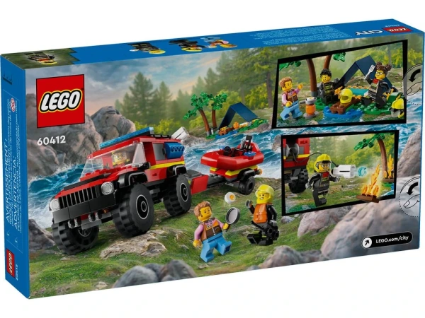 LEGO® City 60412 Auto hasičský vůz 4x4 a záchranný člun 1